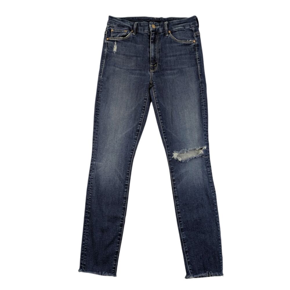 Mother High Waisted Looker Ankle Fray  Size 27 GUC $228    J1544 - Picture 4 of 8